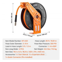 Vevor 318278 Шланг стисненого повітря котушка для шланга 300PSI 9,52 мм x 19,81 м