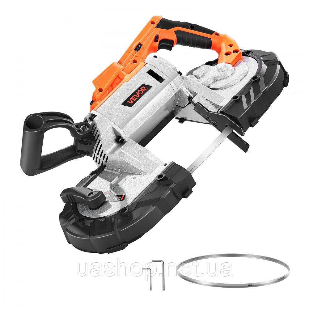 Vevor 318366 Портативна акумуляторна стрічкова пилка 20V, глибина різання 5 дюймів, 127 мм, 0-120 м/хв, безщітковий двигун зі