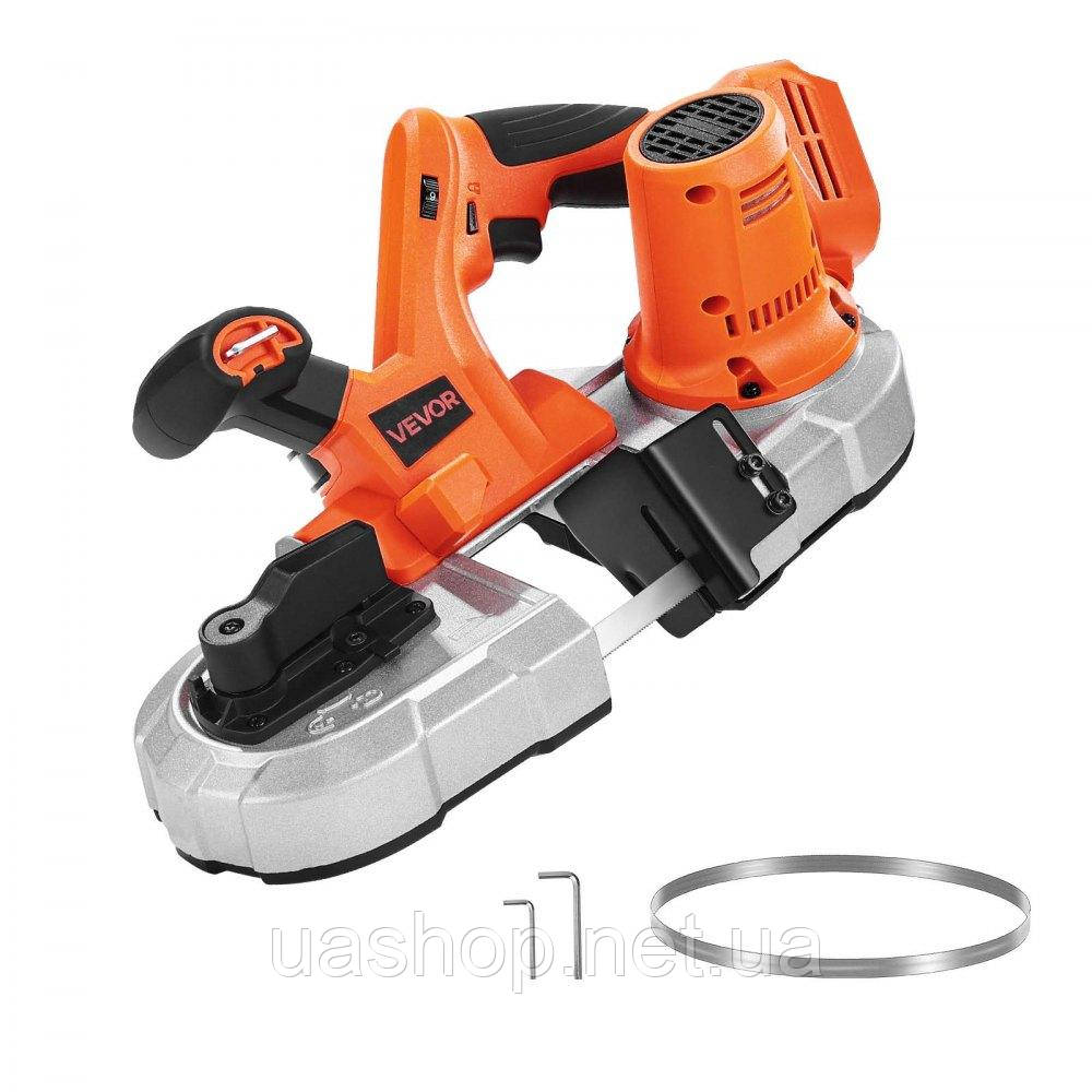 Vevor 318365 Портативна акумуляторна стрічкова пилка 20V, глибина різання 2,56 дюйма, від 0 до 192 м/хв, безщітковий двигун зі