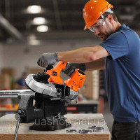 Vevor 318365 Портативна акумуляторна стрічкова пилка 20V, глибина різання 2,56 дюйма, від 0 до 192 м/хв, безщітковий двигун зі