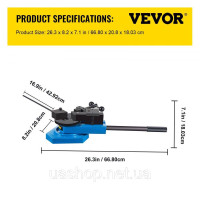 Vevor 313511 Кутогиб SBG-40 кутогиб ручний кутогиб 25,1 кг кутогиб плоский сталь 30 x 8 мм кутогиб ручний круглий сталь 15 мм Vevor 313511 Кутогиб SBG-40 кутогиб ручний кутогиб 25,1 кг кутогиб плоский сталь 30 x 8 мм кутогиб ручний круглий сталь 15 мм