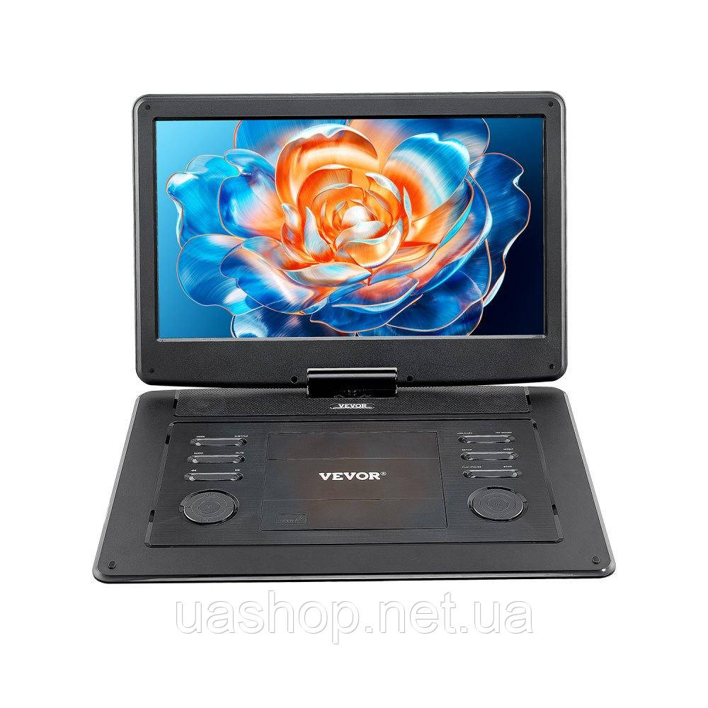 Vevor 316353 Портативний DVD-програвач з обертовим HD-екраном 396 мм, час відтворення 4,5-5 годин