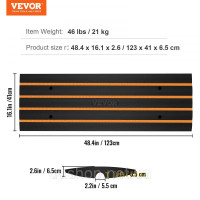Vevor 316425 2x Пороговий пандус, дверний поріг, інвалідний візок, бордюрний пандус 15 тонн