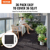 Vevor 315926 36x терасна плитка click tiles балконна плитка 30x30см темно-коричнева