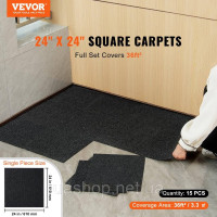 Vevor 315988 Килимова плитка, 61 x 61 см, самоклеюча килимова плитка, м'яка килимова плитка з м'якою підкладкою, укладання своїми