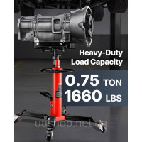 Vevor 310632 Домкрат для коробки передач 750 кг, Домкрат для коробки передач блоку двигуна, діапазон підйому 85-170 см, 2-етапний