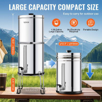 Vevor 311806 Гравітаційна система фільтрації води Фільтр для води 7+7,5 л нержавіюча сталь 4 фільтра Vevor 311806 Гравітаційна система фільтрації води Фільтр для води 7+7,5 л нержавіюча сталь 4 фільтра