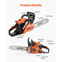Vevor 318140 Бензинова бензопила 40cc 355 мм 1.8 к.с. 12000 об/хв Різка деревини Vevor 318140 Бензинова бензопила 40cc 355 мм 1.8 к.с. 12000 об/хв Різка деревини