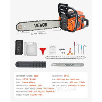 Vevor 318141 Бензинова бензопила 58cc 2.7HP 508 мм 11800 об/хв Різка деревини Vevor 318141 Бензинова бензопила 58cc 2.7HP 508 мм 11800 об/хв Різка деревини