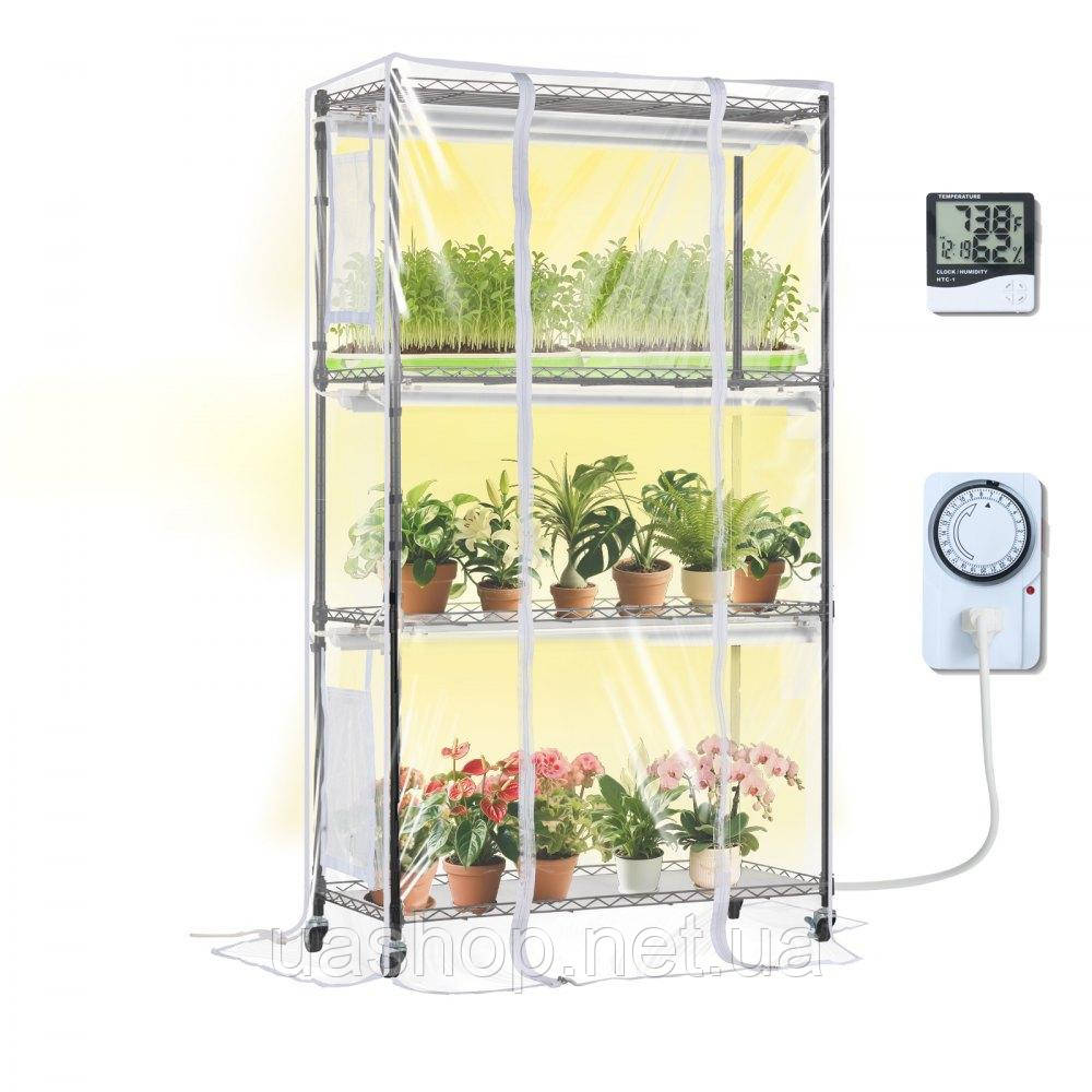 Vevor 317108 Підставка для рослин полиця для рослин 6xgrow lights 4 рівні 180W 90x35x150cm