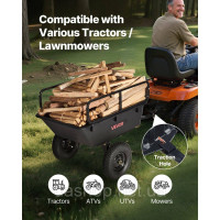 Vevor 317606 Самоскидний причіп 226,8 кг для буксирування самоскида ATV UTV Trailer Cart Vevor 317606 Самоскидний причіп 226,8 кг для буксирування самоскида ATV UTV Trailer Cart