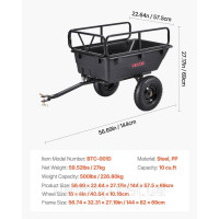 Vevor 317606 Самоскидний причіп 226,8 кг для буксирування самоскида ATV UTV Trailer Cart Vevor 317606 Самоскидний причіп 226,8 кг для буксирування самоскида ATV UTV Trailer Cart