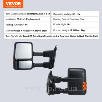 Vevor 310161 Електричні дзеркала причепа для 1999-2007 Ford F250 F350 F450 F550 Vevor 310161 Електричні дзеркала причепа для 1999-2007 Ford F250 F350 F450 F550