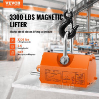 Vevor 314011 Підйомний крановий магніт (вантажопідйомність 1500 кг, сила тяги 3750 кг, від -40 до 80 ℃), 16шт. Магніти з ручним Vevor 314011 Підйомний крановий магніт (вантажопідйомність 1500 кг, сила тяги 3750 кг, від -40 до 80 ℃), 16шт. Магніти з ручним