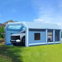 Vevor 310427 Надувна фарбувальна кабіна, 10 х 6,4 х 4,5 м, надувна фарбувальна камера з потужними повітродувками 1100 Вт + 750 Вт.