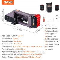 Vevor 314177 Машина для обв’язки Машина для обв’язки ручна машина для обв’язки PP/PET 1-2см