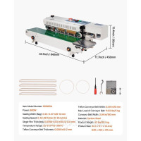 Vevor 314150 600W Машина безперервного запаювання Машина запаювання Горизонтальна