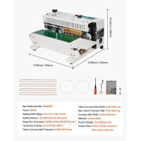 Vevor 314152 600W Машина безперервного запаювання Машина запаювання горизонтальна 6-12 мм