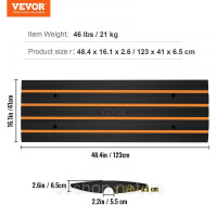 Vevor 314221 3x Пандус на поріг, пандус на двері, пандус на бордюр, 122х40,5х6,5см Vevor 314221 3x Пандус на поріг, пандус на двері, пандус на бордюр, 122х40,5х6,5см