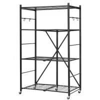 Vevor 314268 Складана полиця на 4 рівні, важка, складна, 53x91x152 см, чорна