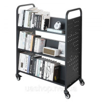 Vevor 314365 Візок для книг, бібліотечний візок, візок для розпродажу, 150 кг, 970x515x1225 мм, чорний Vevor 314365 Візок для книг, бібліотечний візок, візок для розпродажу, 150 кг, 970x515x1225 мм, чорний