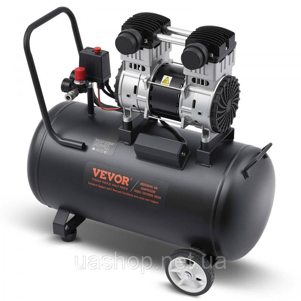 Vevor 313863 Компресор 60 л Повітряний компресор 125 PSI Стиснене повітря 1,25 кВт Шепотний компресор
