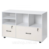Vevor 314950 Офічна шафа з 2 шухлядами та регульованими полицями, біла Vevor 314950 Офічна шафа з 2 шухлядами та регульованими полицями, біла