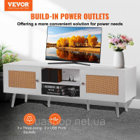 Vevor 315045 Тумба під ТВ ротанг 165см TV boho Тумба під ТВ Тумба під ТВ дуб білий
