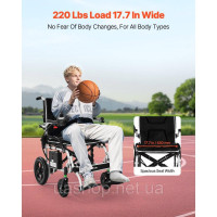 Vevor 313311 Електричний інвалідний візок E-Wheelchair 100 кг, складний, 19 км
