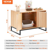 Vevor 313689 Корпус для котячого туалету, приховані меблі для котячого туалету, дерев'яний критий котячий туалет з 2 дверцятами та Vevor 313689 Корпус для котячого туалету, приховані меблі для котячого туалету, дерев'яний критий котячий туалет з 2 дверцятами та