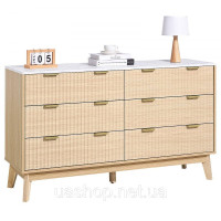 Vevor 315144 Комод з 6 шухлядами з рифленими шухлядами, шафа з шухлядами, 399x1372x813 мм