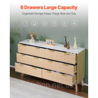 Vevor 315144 Комод з 6 шухлядами з рифленими шухлядами, шафа з шухлядами, 399x1372x813 мм Vevor 315144 Комод з 6 шухлядами з рифленими шухлядами, шафа з шухлядами, 399x1372x813 мм