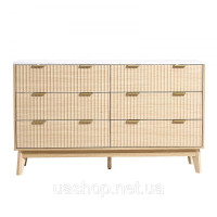 Vevor 315144 Комод з 6 шухлядами з рифленими шухлядами, шафа з шухлядами, 399x1372x813 мм Vevor 315144 Комод з 6 шухлядами з рифленими шухлядами, шафа з шухлядами, 399x1372x813 мм