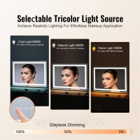 Vevor 315189 Косметичне дзеркало Hollywood 3 кольори Bluetooth USB 797x547мм