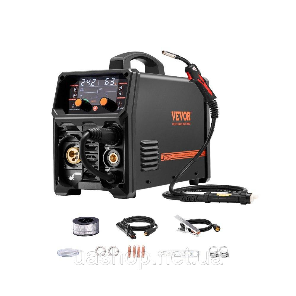Vevor 314472 5-в-1 Зварювальний апарат MIG TIG 200A Welder Welder 6.1KVA Pluse synergic