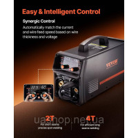 Vevor 314472 5-в-1 Зварювальний апарат MIG TIG 200A Welder Welder 6.1KVA Pluse synergic
