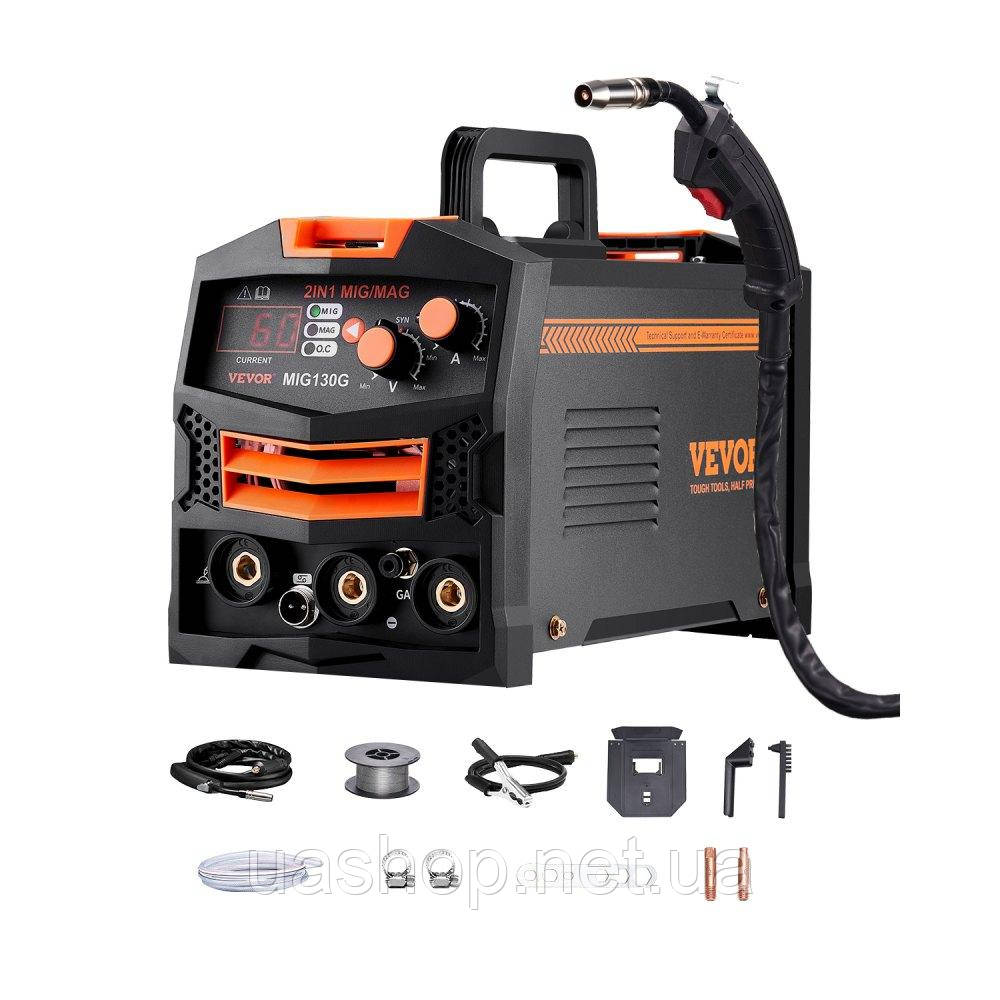 Vevor 314470 MIG Welder 130A Welder 2-in-1 Gas MIG/безгазовий зварювальний апарат для порошкового дроту