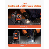 Vevor 314470 MIG Welder 130A Welder 2-in-1 Gas MIG/безгазовий зварювальний апарат для порошкового дроту Vevor 314470 MIG Welder 130A Welder 2-in-1 Gas MIG/безгазовий зварювальний апарат для порошкового дроту