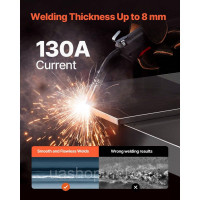 Vevor 314470 MIG Welder 130A Welder 2-in-1 Gas MIG/безгазовий зварювальний апарат для порошкового дроту Vevor 314470 MIG Welder 130A Welder 2-in-1 Gas MIG/безгазовий зварювальний апарат для порошкового дроту