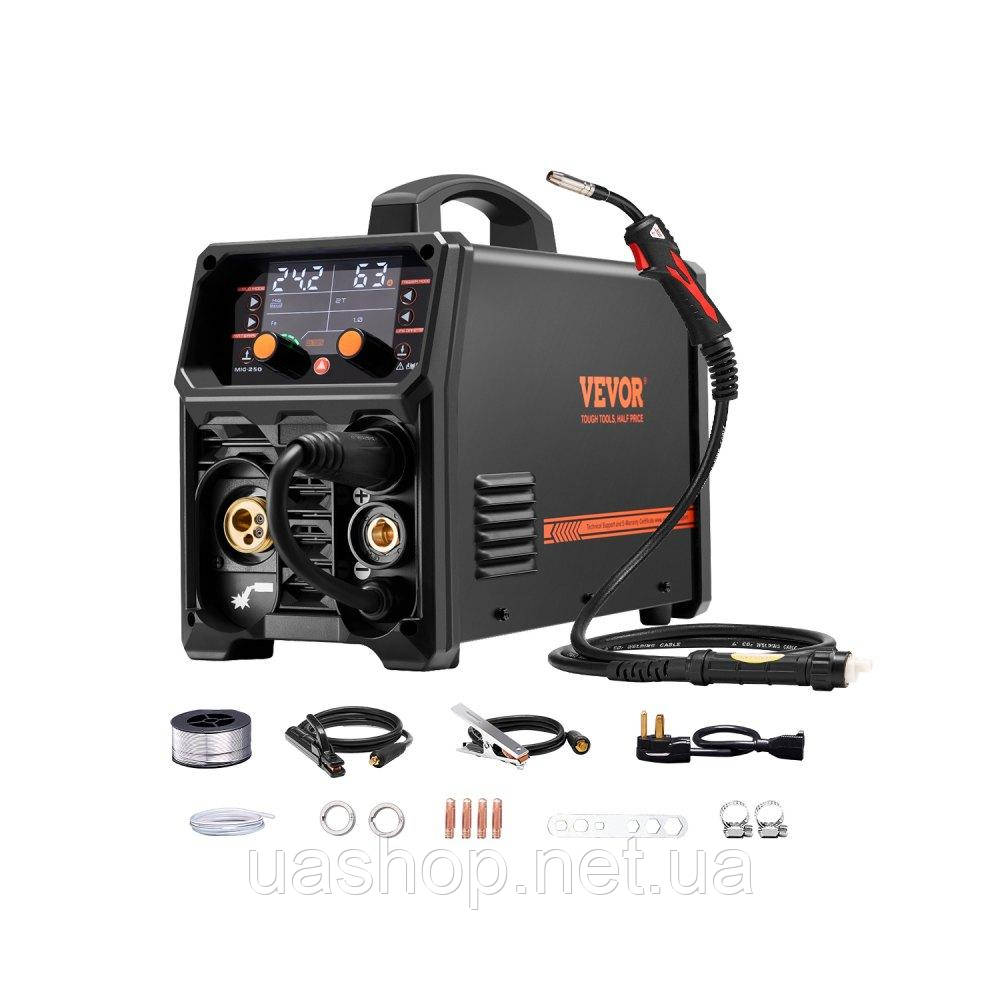 Vevor 314474 5-в-1 Зварювальний апарат MIG TIG 250A Welder Welder 8.2KVA Pluse synergic