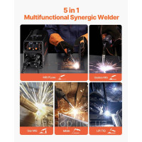 Vevor 314474 5-в-1 Зварювальний апарат MIG TIG 250A Welder Welder 8.2KVA Pluse synergic Vevor 314474 5-в-1 Зварювальний апарат MIG TIG 250A Welder Welder 8.2KVA Pluse synergic