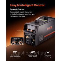 Vevor 314474 5-в-1 Зварювальний апарат MIG TIG 250A Welder Welder 8.2KVA Pluse synergic Vevor 314474 5-в-1 Зварювальний апарат MIG TIG 250A Welder Welder 8.2KVA Pluse synergic