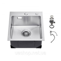 Vevor 311770 Кухонна мийка 1 чаша вбудована мийка нержавіюча сталь 40х45х19см мийка Vevor 311770 Кухонна мийка 1 чаша вбудована мийка нержавіюча сталь 40х45х19см мийка
