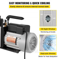 Vevor 316643 8CFM Двоступеневий вакуумний насос Насос негативного тиску 0,3 Па 3/4HP HVAC Кондиціонер Vevor 316643 8CFM Двоступеневий вакуумний насос Насос негативного тиску 0,3 Па 3/4HP HVAC Кондиціонер