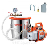 Vevor 316657 Одноступеневий вакуумний насос продуктивністю 99 л/хв з дегазаційною камерою об'ємом 11,36 л та шлангом 1,5 м