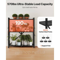 Vevor 314267 3-ярусна складна полиця, важка складна полиця, 33x76x91 см, чорна Vevor 314267 3-ярусна складна полиця, важка складна полиця, 33x76x91 см, чорна