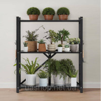 Vevor 314267 3-ярусна складна полиця, важка складна полиця, 33x76x91 см, чорна Vevor 314267 3-ярусна складна полиця, важка складна полиця, 33x76x91 см, чорна