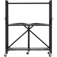 Vevor 314267 3-ярусна складна полиця, важка складна полиця, 33x76x91 см, чорна Vevor 314267 3-ярусна складна полиця, важка складна полиця, 33x76x91 см, чорна