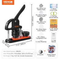 Vevor 312778 Машина для виготовлення кнопок для бейджів 58 мм 100 шт. Прес для бейджів, прес для кнопок, машина для виготовлення Vevor 312778 Машина для виготовлення кнопок для бейджів 58 мм 100 шт. Прес для бейджів, прес для кнопок, машина для виготовлення