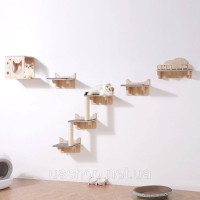 Vevor 318107 Стіна для скелелазіння стіна для котів шезлонг для котів шезлонг для котів ліжко для котів полиця для котів набір 5